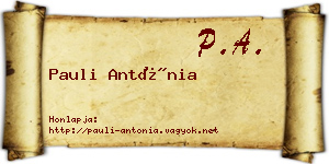 Pauli Antónia névjegykártya