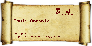 Pauli Antónia névjegykártya